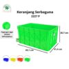 KERANJANG PLASTIK INDUSTRI 68,5 LITER GREEN LEAF TIPE 2227 P | UKURAN 631 x 414 x 307 mm | WARNA BIRU, MERAH, KUNING, HIJAU Keranjang Plastik Industri / Plain Industrial Container 68.5 ℓ / Wadah Industri Polos (Rapat)