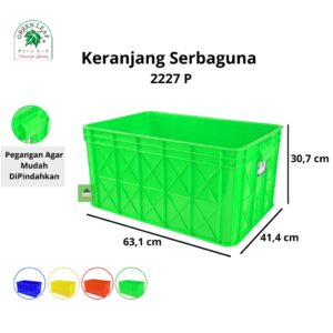 KERANJANG PLASTIK INDUSTRI 68,5 LITER GREEN LEAF TIPE 2227 P | UKURAN 631 x 414 x 307 mm | WARNA BIRU, MERAH, KUNING, HIJAU
Keranjang Plastik Industri / Plain Industrial Container 68.5 ℓ / Wadah Industri Polos (Rapat)