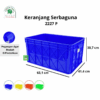 KERANJANG PLASTIK INDUSTRI 68,5 LITER GREEN LEAF TIPE 2227 P | UKURAN 631 x 414 x 307 mm | WARNA BIRU, MERAH, KUNING, HIJAU Keranjang Plastik Industri / Plain Industrial Container 68.5 ℓ / Wadah Industri Polos (Rapat)