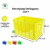 KERANJANG PLASTIK INDUSTRI 87 LITER GREEN LEAF TIPE 2228 P | UKURAN 631 x 414 x 380 mm | WARNA BIRU, MERAH, KUNING, HIJAU