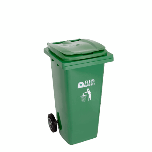 TEMPAT SAMPAH PLASTIK BESAR 120 LITER TIPE 2312 BERODA BIO DUSTBIN MERK GREEN LEAF