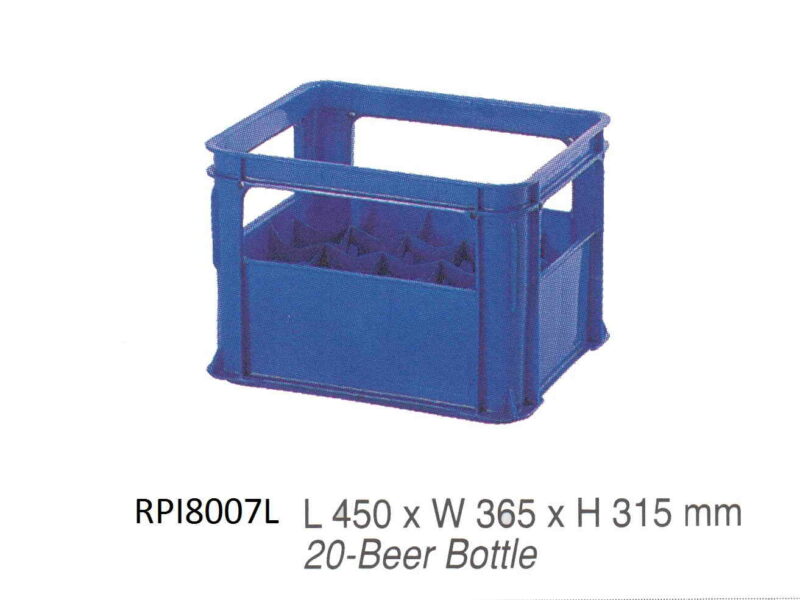 KERANJANG BOTOL RABBIT 8007 / KRAT / BOX PETI PLASTIK ISI 20 BOTOL: Solusi Penyimpanan Botol Industri yang Kuat, Aman, dan Efisien