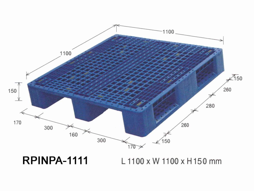 PALLET PLASTIK 110x110 x15 CM TIPE NPA-1111 | PALET RABBIT UKURAN STANDAR INDUSTRI | JUAL HARGA MURAH KE SELURUH INDONESIA