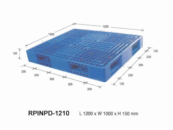 PALLET PLASTIK NPD-1210 RABBIT UK. 1200 L x 1000 W x 150 H | PALET STANDAR INDUSTRI