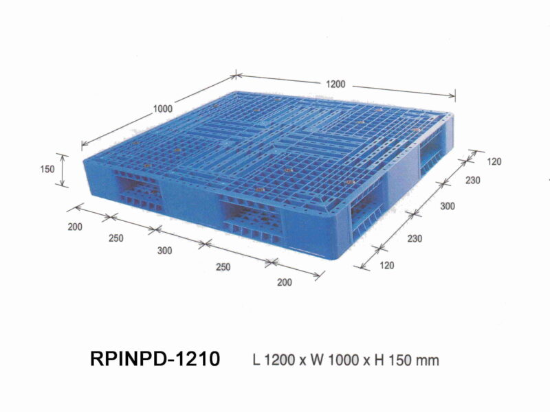 PALLET PLASTIK NPD-1210 RABBIT UK. 1200 L x 1000 W x 150 H | PALET STANDAR INDUSTRI