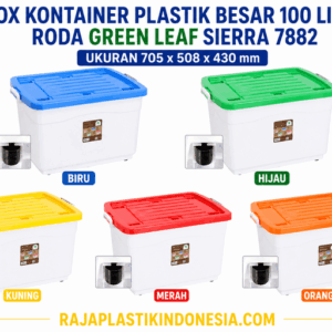 BOX KONTAINER PLASTIK BESAR 100 LITER RODA GREEN LEAF SIERRA 7882 BOX KONTAINER PLASTIK BESAR 100 LITER RODA GREEN LEAF SIERRA 7882