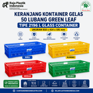 KERANJANG KONTAINER GELAS 50 LUBANG GREEN LEAF TIPE 2196 L GLASS CONTAINER | RAJA PLASTIK INDONESIA