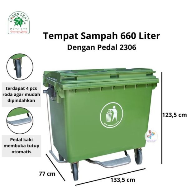 TEMPAT SAMPAH PLASTIK BESAR 660 Liter Tipe 2306 BIO DUSTBIN | JUAL KE SELURUH INDONESIA