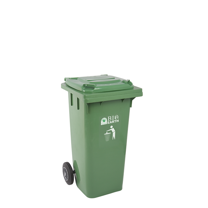 TONG SAMPAH BESAR PLASTIK 120 LITER GREEN LEAF BIO DUSTBIN TIPE 2012 – Solusi Tempat Sampah Outdoor Berkualitas untuk Industri, Perkantoran, dan Fasilitas Umum
