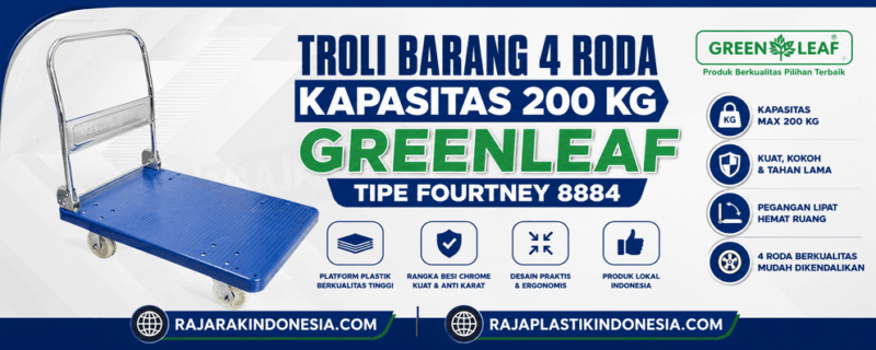 TROLI BARANG 4 RODA KAPASITAS 200 KG GREENLEAF TIPE FOURTNEY 8884 (2) TROLI BARANG 4 RODA KAPASITAS 200 KG GREENLEAF TIPE FOURTNEY 8884 | RAJA PLASTIK INDONESIA