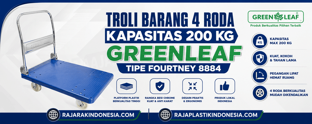 TROLI BARANG 4 RODA KAPASITAS 200 KG GREENLEAF TIPE FOURTNEY 8884 | RAJA PLASTIK INDONESIA