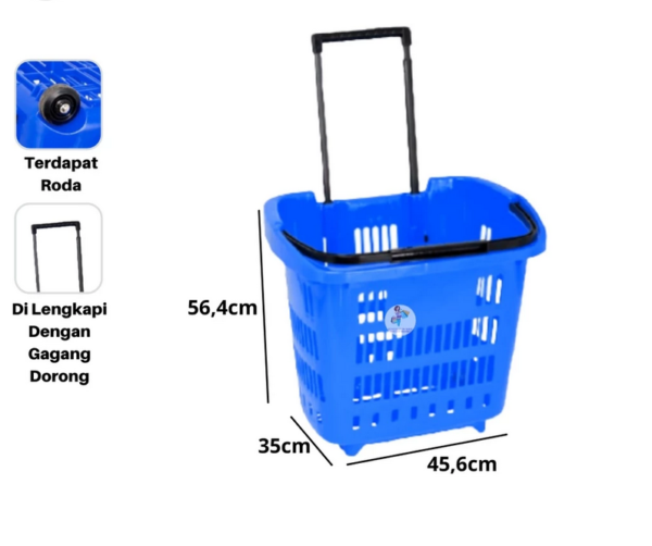 KERANJANG BELANJA PLASTIK TARIK BERODA GL TIPE PULLEY 3807 JUAL HARGA GROSIR KIRIM KE SELURUH INDONESIA RAJA PLASTIK INDONESIA
