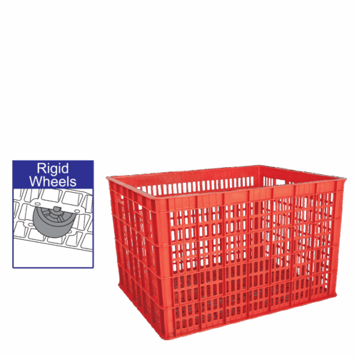 Container Box Berlubang Plastik Besar Industri Roda ATARI 9880 LR | Ukuran 100 L x 80 W x 63,6 H