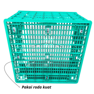 CONTAINER BOX BERLUBANG PLASTIK BESAR INDUSTRI RODA ATARI 9880 LR | RAJA PLASTIK INDONESIA