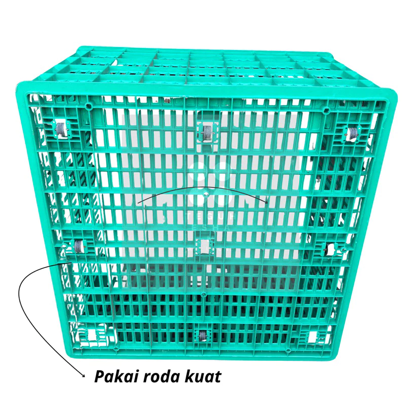 CONTAINER BOX BERLUBANG PLASTIK BESAR INDUSTRI RODA ATARI 9880 LR | RAJA PLASTIK INDONESIA