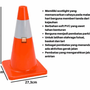 KERUCUT LALU LINTAS / SIGN TRAFFIC CONE / ROAD SAFETY CONE / CONSTRUCTION CONE / TRAFFIC PYLON MERK GREEN LEAF TIPE 1909