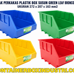 KOTAK PERKAKAS PLASTIK BOX SUSUN GREEN LEAF BRONCO 1923(1) KOTAK PERKAKAS PLASTIK BOX SUSUN GREEN LEAF TIPE BRONCO 1923 UKURAN 272 x 207 x 163 mm | RAJA PLASTIK INDONESIA
