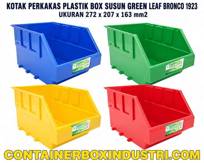 KOTAK PERKAKAS PLASTIK BOX SUSUN GREEN LEAF TIPE BRONCO 1923 UKURAN 272 x 207 x 163 mm | RAJA PLASTIK INDONESIA