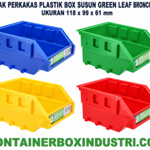 KOTAK PERKAKAS PLASTIK BOX SUSUN GREEN LEAF TIPE BRONCO 1920 KOTAK PERKAKAS PLASTIK BOX SUSUN GREEN LEAF TIPE BRONCO 1920 UKURAN 118 x 99 x 61 mm | RAJA PLASTIK INDONESIA