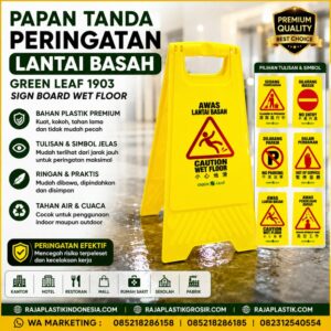 PAPAN TANDA PERINGATAN LANTAI BASAH GREEN LEAF 1903 SIGN BOARD WET FLOOR Jual PAPAN TANDA PERINGATAN LANTAI BASAH GREEN LEAF 1903 SIGN BOARD WET FLOOR Berkualitas di RAJA PLASTIK INDONESIA