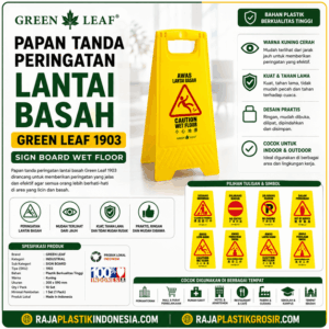 Jual PAPAN TANDA PERINGATAN LANTAI BASAH GREEN LEAF 1903 SIGN BOARD WET FLOOR Berkualitas di RAJA PLASTIK INDONESIA