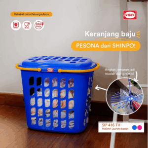 KERANJANG BELANJA PLASTIK JINJING + TUTUP SHINPO TIPE PESONA – SIP 416 TH | JUAL HARGA GROSIR KE SELURUH INDONESIA