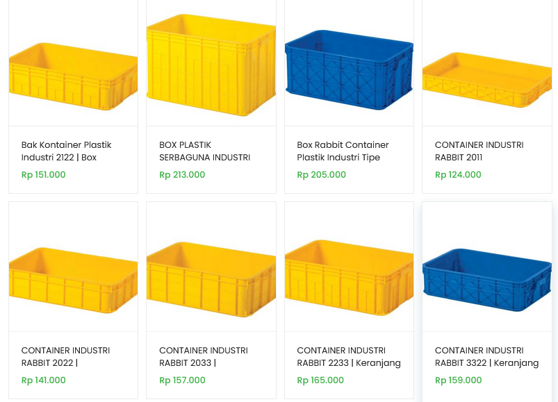 UKURAN BOX CONTAINER PLASTIK INDUSTRI 30, 45, 50, 75, 100, 200, 300, 400, 500, 1000 LITER 