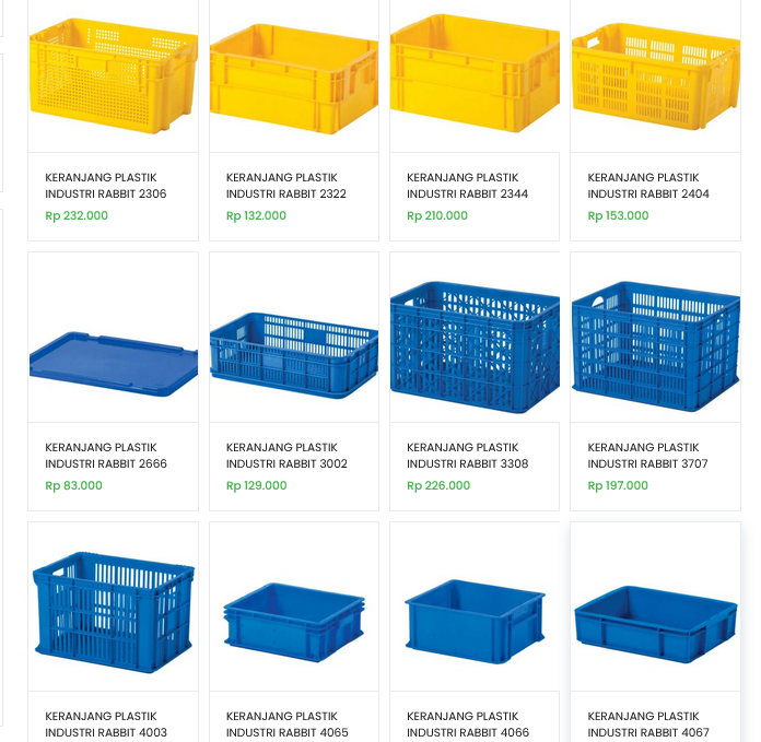 Jual Container Box Plastik Keranjang Industri Terdekat | Merk Rabbit, Green Leaf, Atari, Hanata & YTH | Dapatkan di Raja Plastik Indonesia