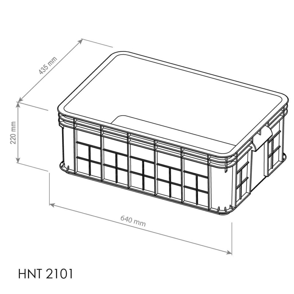 CONTAINER BOX PLASTIK INDUSTRI RAPAT HANATA HNT 2101 UKURAN 64x43,5x22 CM: Solusi Penyimpanan Praktis dan Higienis untuk Berbagai Kebutuhan Industri