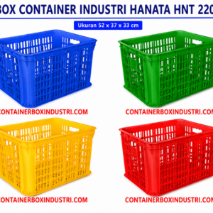 BOX CONTAINER INDUSTRI HANATA HNT 2202L BOX CONTAINER INDUSTRI PLASTIK BERLUBANG HANATA HNT 2202L (LARGE) UKURAN 520 x 370 x 330 mm | RAJA PLASTIK INDONESIA