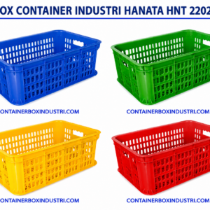 BOX CONTAINER INDUSTRI PLASTIK BERLUBANG HANATA 2202S (SMALL) 52x37x19 CM | RAJA PLASTIK INDONESIA