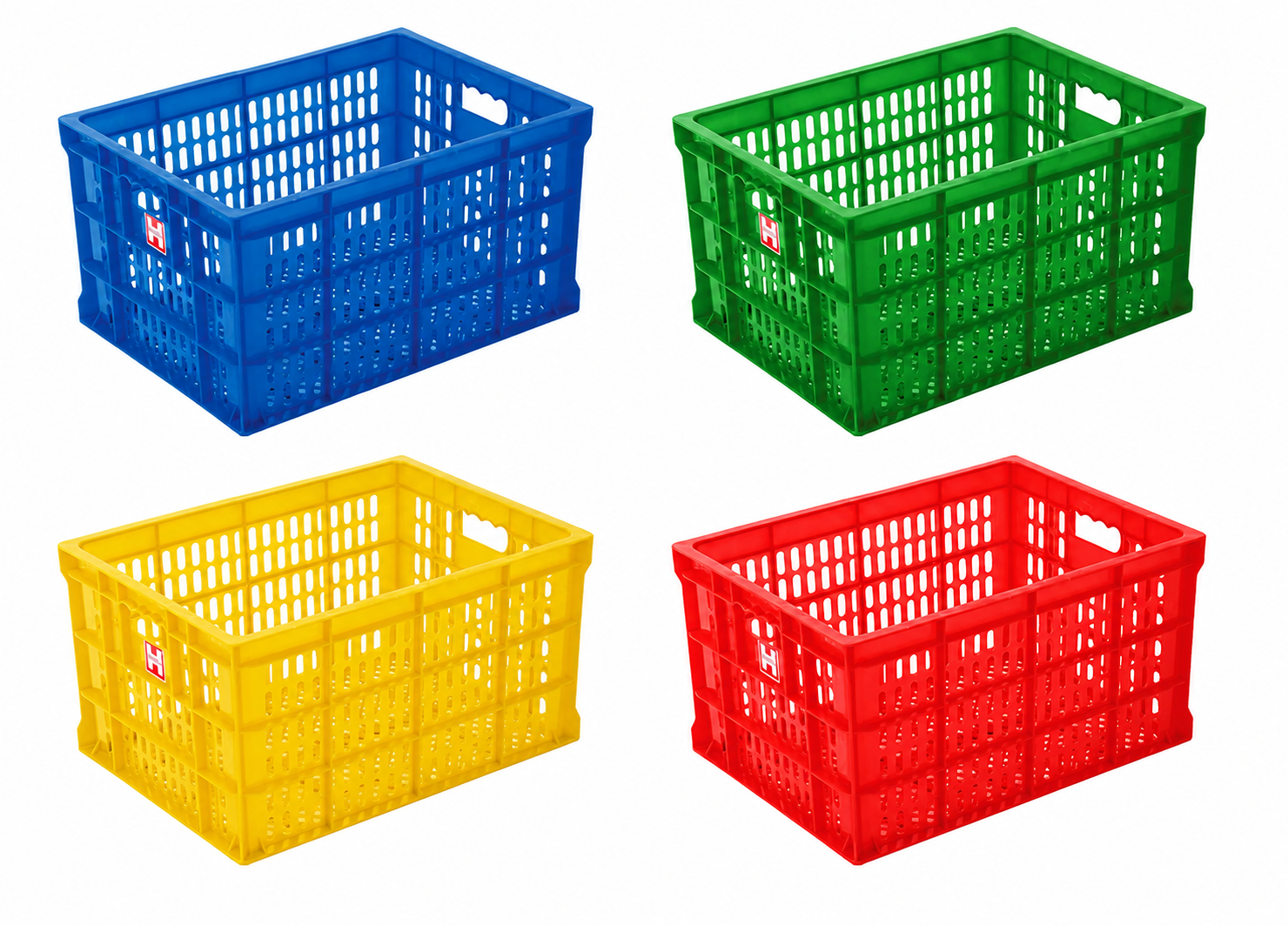 BOX CONTAINER INDUSTRI HANATA TIPE HNT 2201 KONTAINER BERLUBANG UKURAN 500 x 365 x 270 MM | RAJA PLASTIK INDONESIA