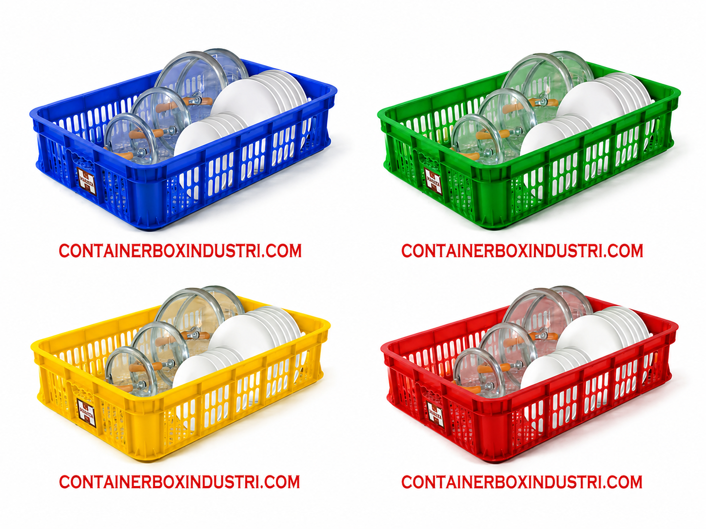 BOX CONTAINER INDUSTRI PLASTIK BERLUBANG HANATA 2000M (MEDIUM) UKURAN 62x43x14,5 CM | RAJA PLASTIK INDONESIA