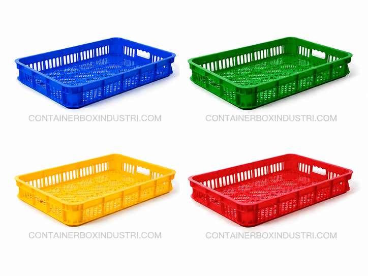 BOX CONTAINER INDUSTRI PLASTIK BERLUBANG HANATA 2000S (KECIL) UKURAN 62x43x95 CM: Container Box Berkualitas untuk Berbagai Kebutuhan Industri Modern