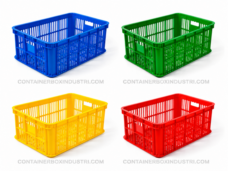 BOX CONTAINER INDUSTRI PLASTIK BERLUBANG HANATA HNT 2003(1) BOX CONTAINER INDUSTRI PLASTIK BERLUBANG HANATA HNT 2002 UK.620 x 430 x 250 MM: Solusi Penyimpanan Modern untuk Kebutuhan Industri
