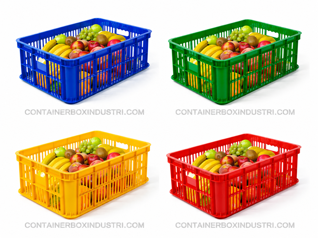 BOX CONTAINER INDUSTRI KECIL PLASTIK BERLUBANG HANATA HNT 2001 UKURAN 620 x 430 x 215 MM: Solusi Penyimpanan Praktis dan Efisien untuk Kebutuhan Industri