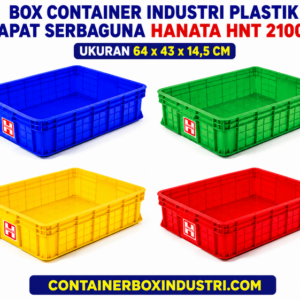 BOX CONTAINER INDUSTRI PLASTIK RAPAT SERBAGUNA HANATA HNT 2100M(1) BOX CONTAINER INDUSTRI PLASTIK RAPAT SERBAGUNA HANATA HNT 2100M UKURAN 64x43x14,5 CM: Solusi Penyimpanan Praktis dan Efisien untuk Berbagai Kebutuhan Industri