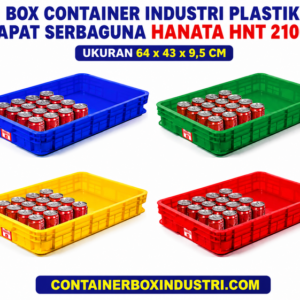 BOX CONTAINER INDUSTRI PLASTIK RAPAT SERBAGUNA HANATA HNT 2100S UKURAN 64x43x9,5 CM: Solusi Penyimpanan Praktis untuk Industri, Distribusi, dan Retail Modern