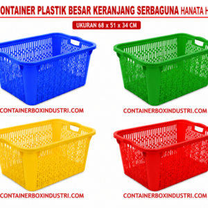 BOX CONTAINER PLASTIK BESAR KERANJANG SERBAGUNA HANATA HNT 1002 UKURAN 68 x 51 x 34 CM | RAJA PLASTIK INDONESIA