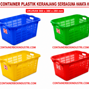 BOX CONTAINER PLASTIK KERANJANG SERBAGUNA HANATA HNT 1000 UKURAN 560 x 380 x 280 MM | RAJA PLASTIK INDONESIA