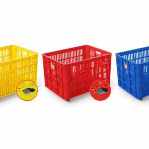 CONTAINER BOX PLASTIK INDUSTRI BESAR 140 LITER BERLUBANG RODA HANATA 3000 (2) CONTAINER BOX PLASTIK INDUSTRI BESAR 140 LITER BERLUBANG RODA HANATA 3000 UKURAN 68 x 49 x 42 CM | RAJA PLASTIK INDONESIA