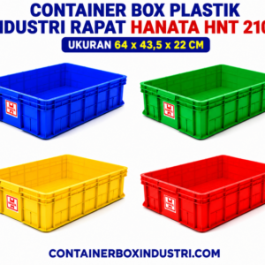 CONTAINER BOX PLASTIK INDUSTRI RAPAT HANATA HNT 2101 UKURAN 64x43,5x22 CM: Solusi Penyimpanan Praktis dan Higienis untuk Berbagai Kebutuhan Industri