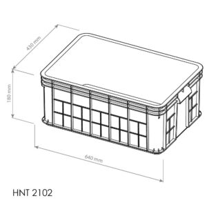 CONTAINER BOX PLASTIK INDUSTRI RAPAT HANATA HNT 2102 UKURAN 64x43,5x25 CM: Solusi Penyimpanan Industri yang Kuat, Higienis dan Efisien