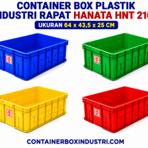 CONTAINER BOX PLASTIK INDUSTRI RAPAT HANATA HNT 2102 UKURAN 64x43,5x25 CM: Solusi Penyimpanan Industri yang Kuat, Higienis dan Efisien