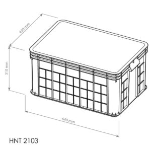 CONTAINER BOX PLASTIK INDUSTRI RAPAT HANATA HNT 2103 UKURAN 64x43,5x31 CM: Solusi Penyimpanan Industri yang Kuat, Higienis, dan Kapasitas Besar