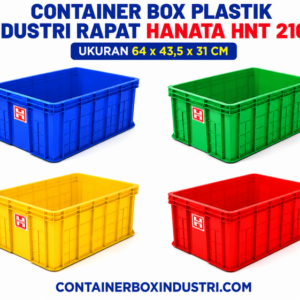 CONTAINER BOX PLASTIK INDUSTRI RAPAT HANATA HNT 2103 UKURAN 64x43,5x31 CM: Solusi Penyimpanan Industri yang Kuat, Higienis, dan Kapasitas Besar