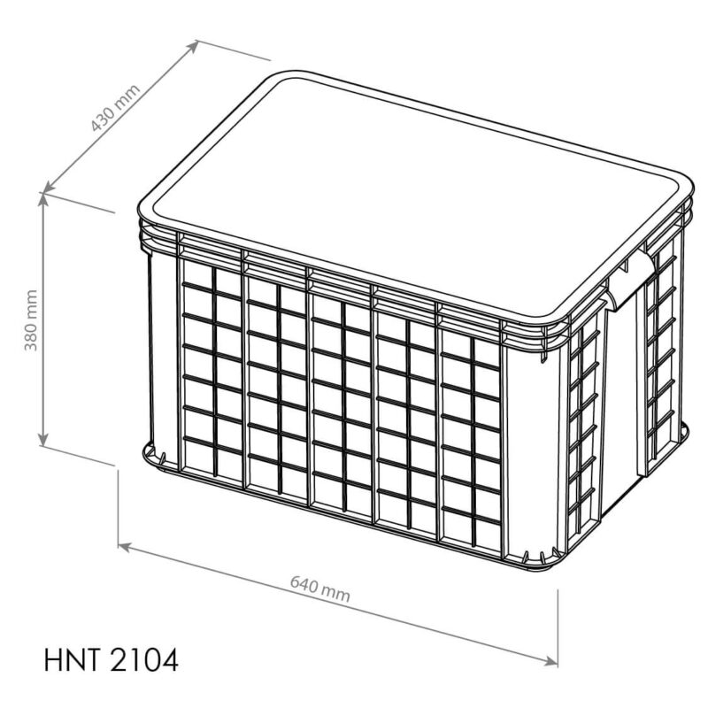 CONTAINER BOX PLASTIK BESAR INDUSTRI RAPAT HANATA HNT 2104 UKURAN 64x43x38 CM: Solusi Penyimpanan Industri yang Kuat, Higienis, dan Tahan Lama