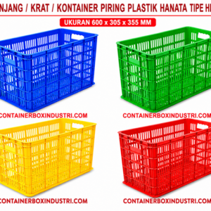 KERANJANG / KRAT / KONTAINER PIRING BOX PLASTIK HANATA TIPE HNT 1004 UKURAN 600 x 305 x 355 mm | RAJA PLASTIK INDONESIA
