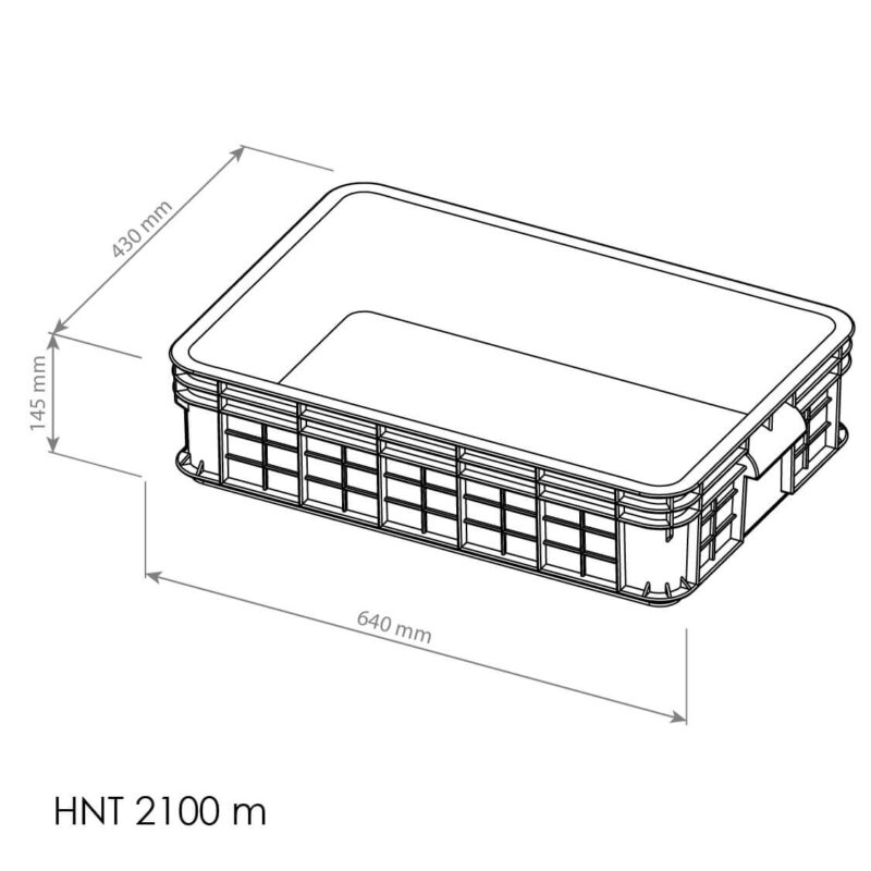 BOX CONTAINER INDUSTRI | HNT 2100M | 640 x 430 x 145