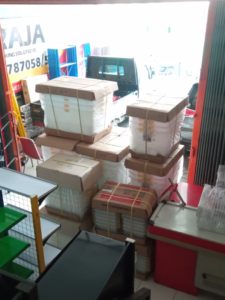 Pengiriman Box Container Shinpo ke Customer di Manado-Sulut oleh Tim RAJA PLASTIK INDONESIA via Perusahaan Ekspedisi di Lodan-Jakarta Utara